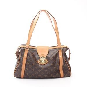 Louis Vuitton Stresa Monogram Canvas Leather Shoulder Bag Brown